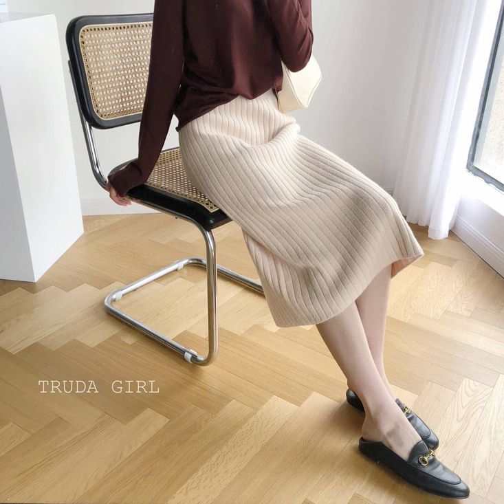 加厚羊絨混紡保暖針織裙 (長/短款)