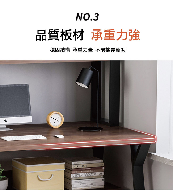 超加粗超穩固電腦桌書桌(100cm/120cm) 學生書桌/辦公桌/工作桌/書架