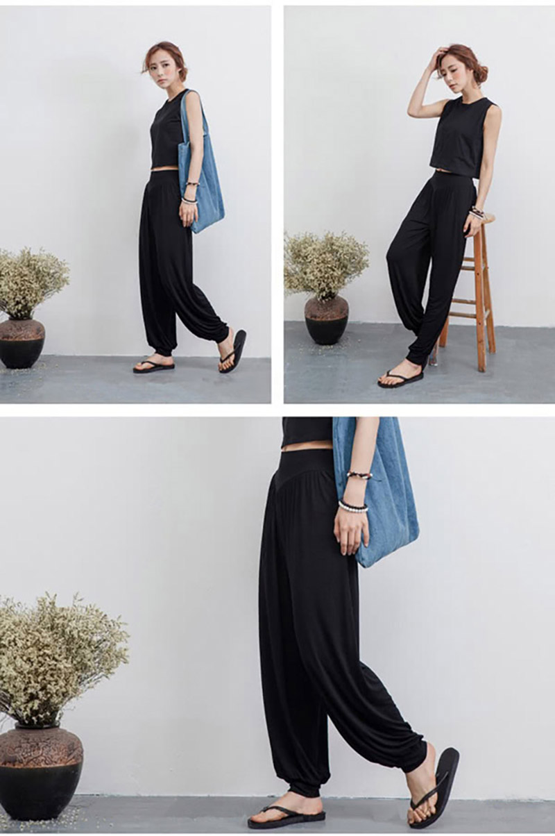 百搭寬鬆飄逸涼爽燈籠褲 休閒褲 寬褲 防蚊褲 大尺碼 瑜珈褲 兩款任選