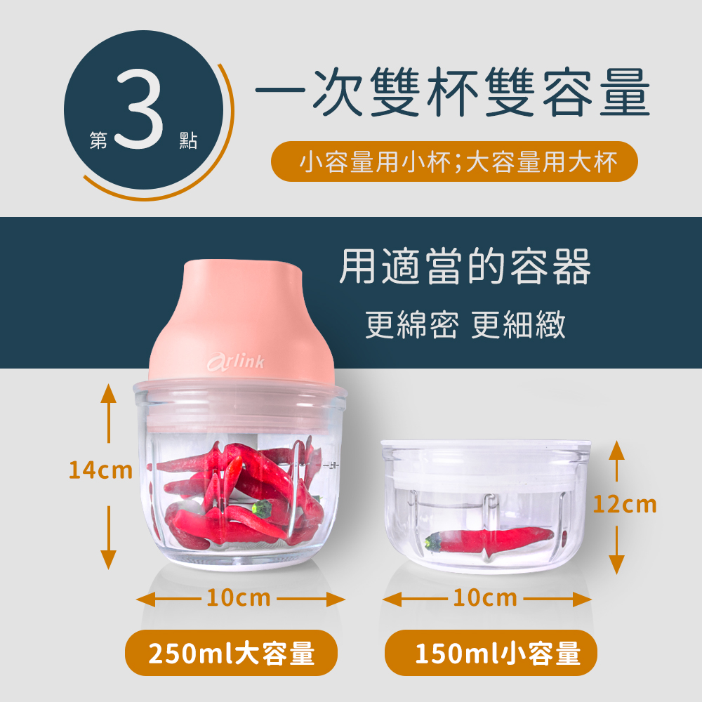【Arlink】鬆搗菜菜籽 多功能電動食物調理機 廚房必備神器 AG25