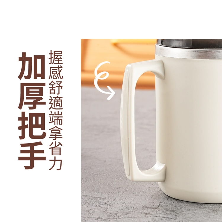 高顏值304不鏽鋼帶蓋咖啡杯480ml