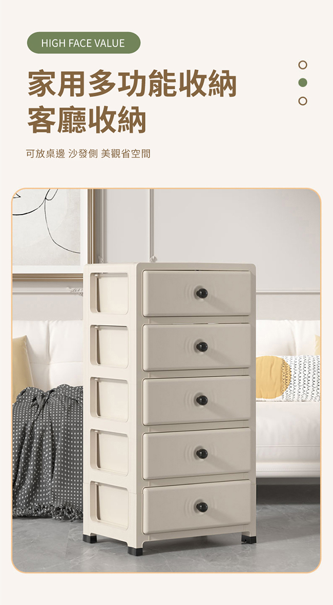 【IDEA】全白簡約五層抽屜收納櫃