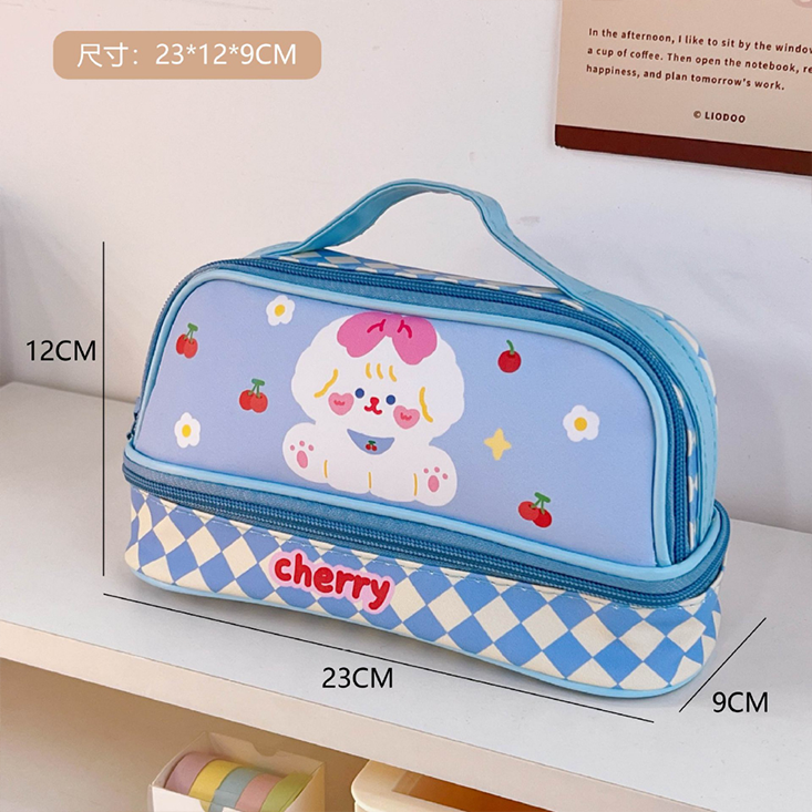 日系大容量雙層卡通鉛筆袋 鉛筆盒