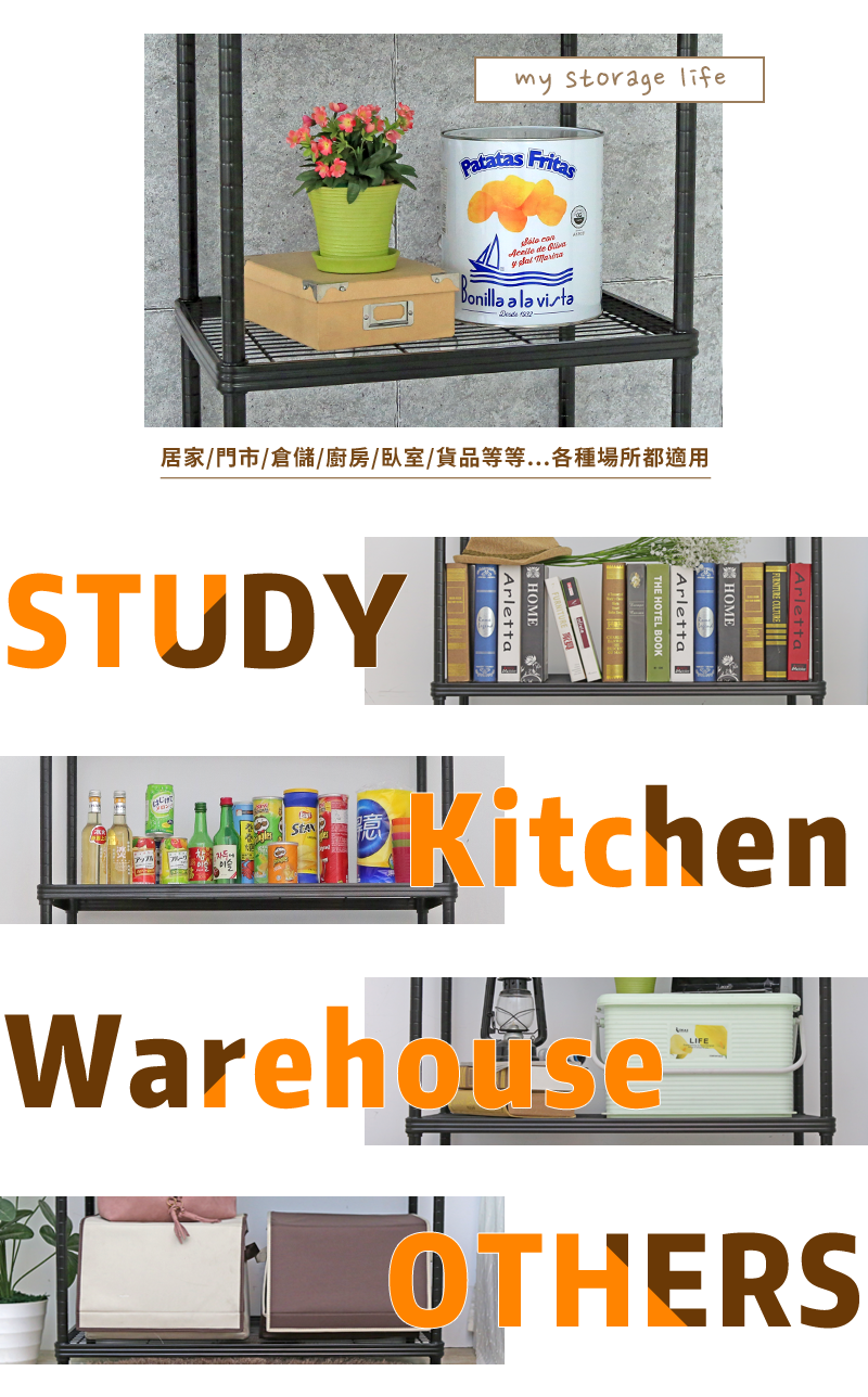 MIT全包邊平面菱型網片厚鐵框層板置物收納架 置物架 鐵架 鐵力士架 層架