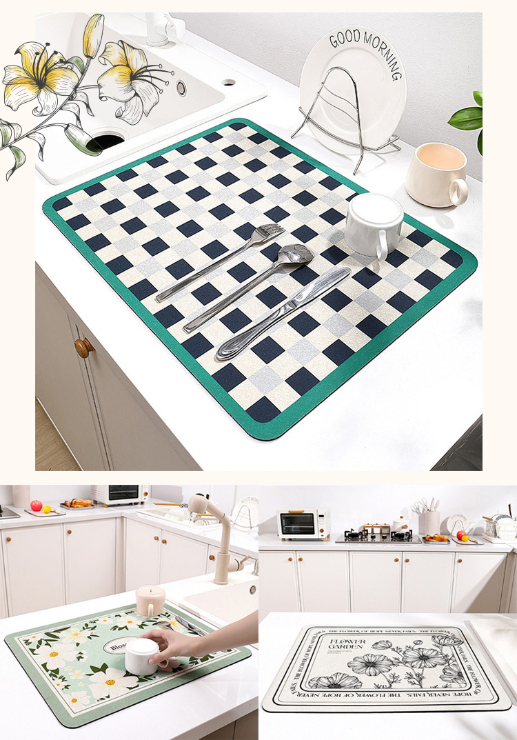 桌面瞬吸皮革防滑瀝水墊