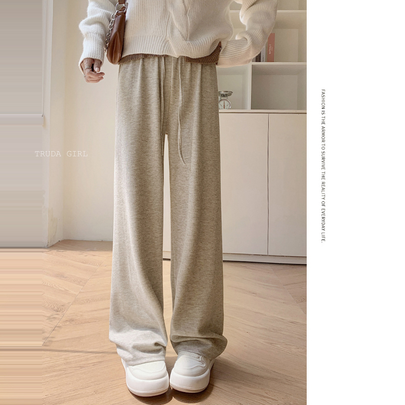 親膚修身顯瘦加絨羊絨糯米溜溜褲 寬褲 休閒褲 薄款/加絨款 M-XL