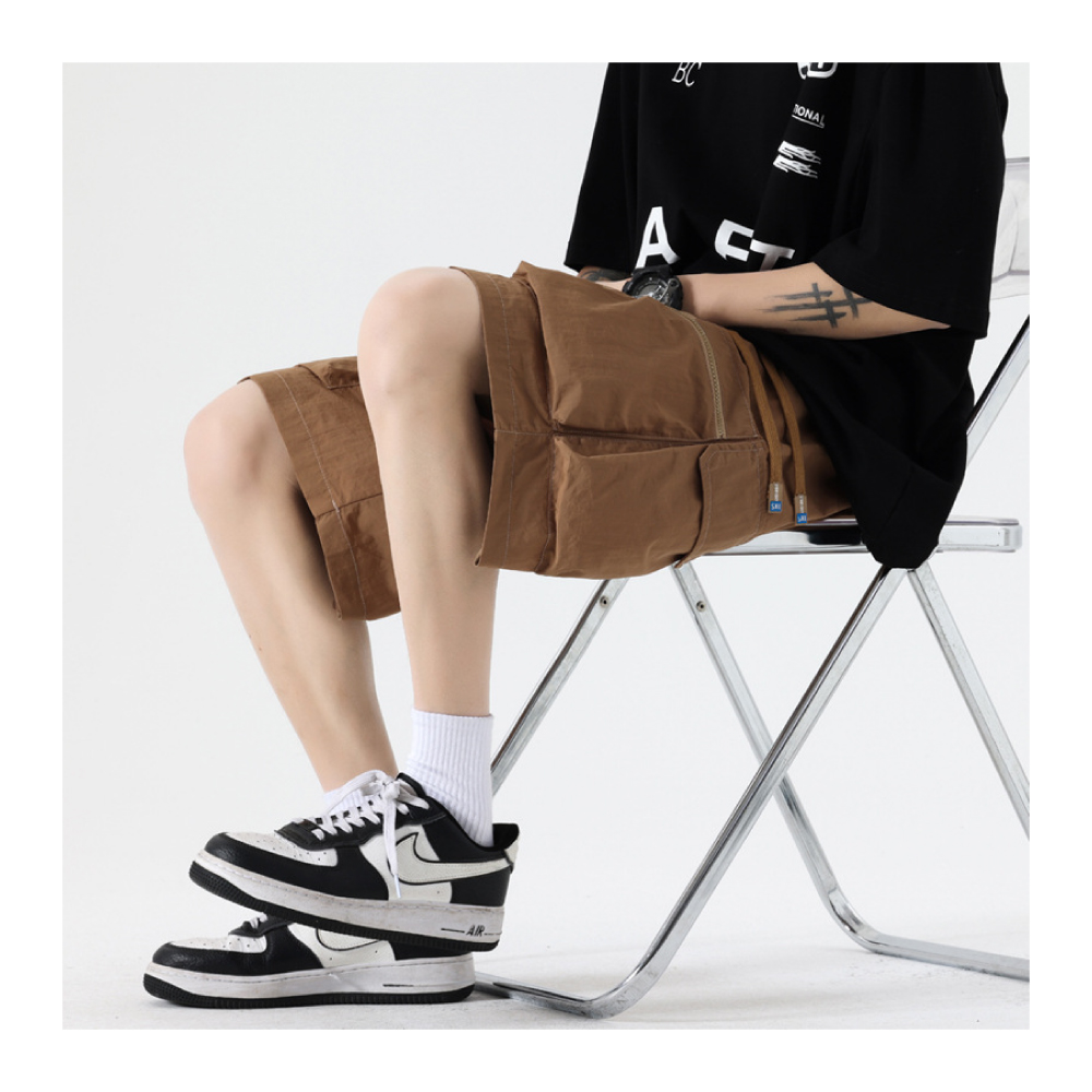 日系戶外百搭多口袋抽繩工裝短褲-4色可選 XL-3XL