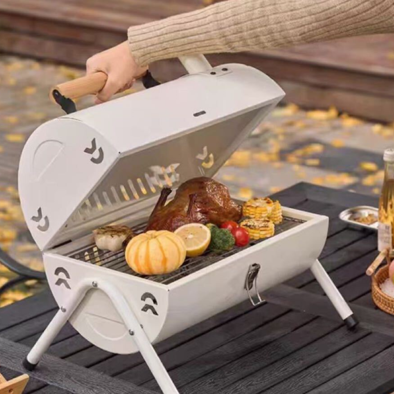 可摺疊便攜 北歐工業風戶外露營煙囪式立體燒烤爐 烤肉爐 烤肉架