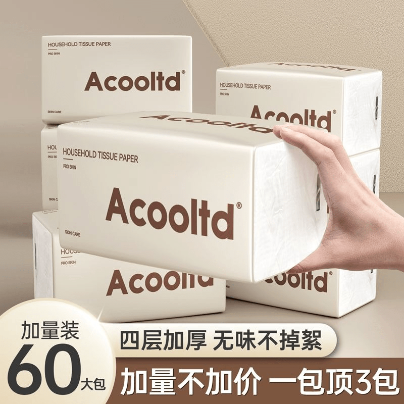 【acooltd】加厚強韌四層抽取式衛生紙(80抽／包)