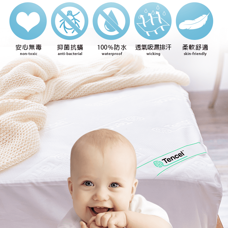 J-bedtime床寢時光3M透氣天絲護理級防水保潔墊 枕墊