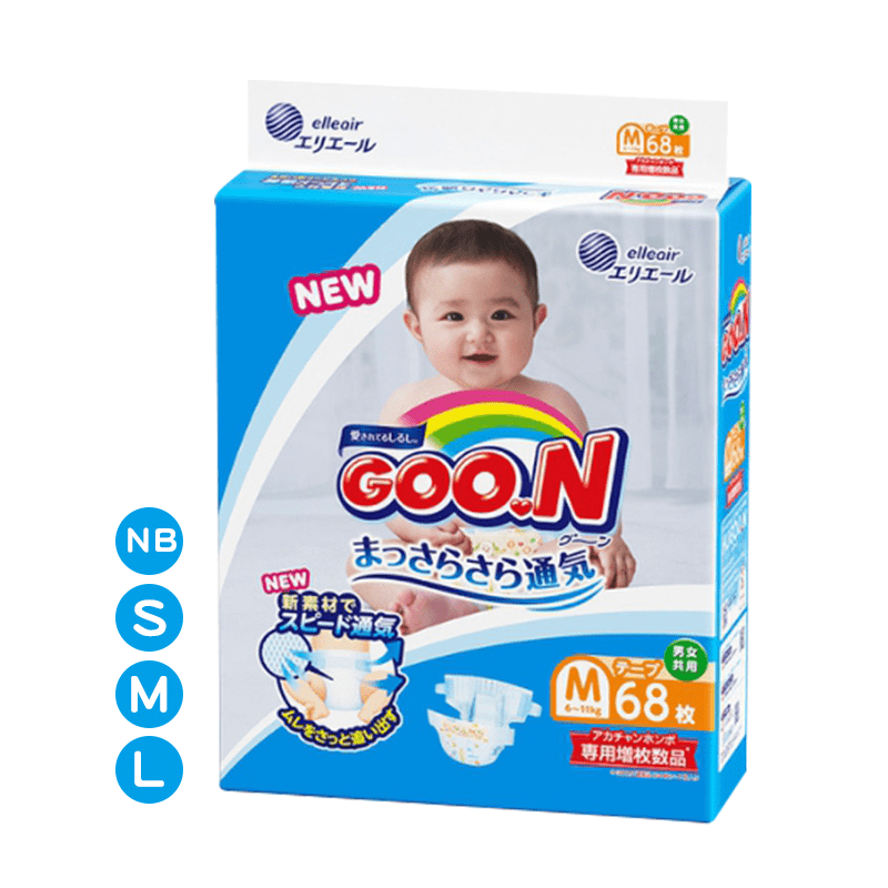 【日本大王】GOO.N 黏貼紙尿褲 日本境內彩盒版 NB/S/M/L