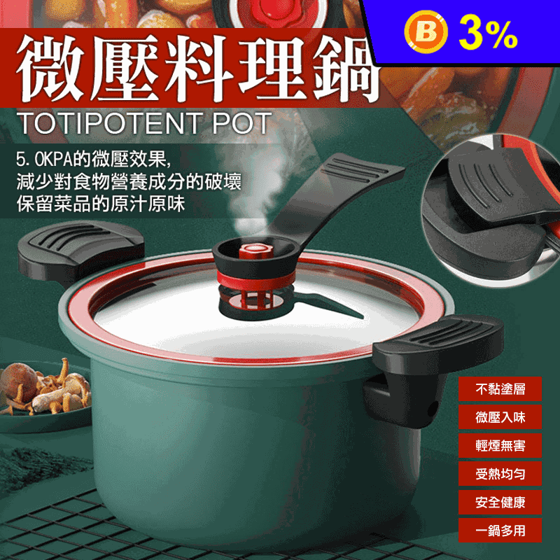 台灣製大容量防燙手柄快煮微壓力鍋(含蓋)3.5/6L