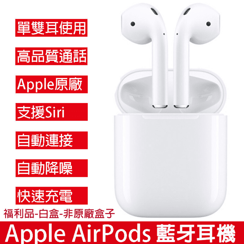 【Apple 蘋果】AirPods 無線藍牙耳機(福利品)