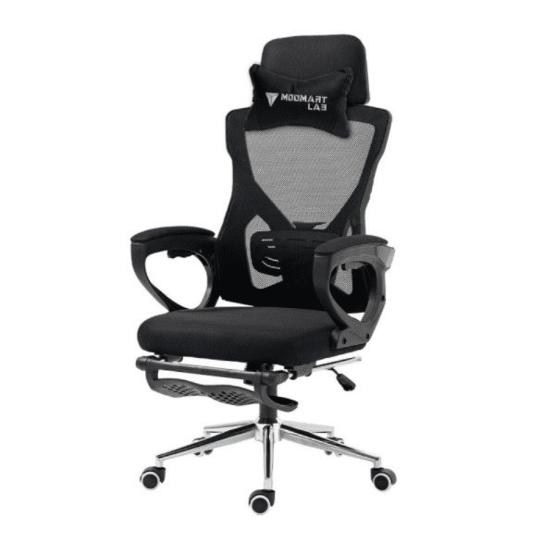 9D-PRO鈦鋼可調腰靠收納腳墊人體工學椅