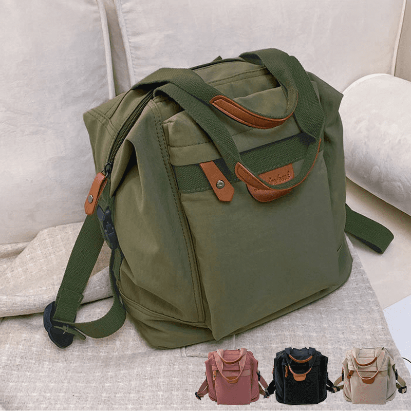 韓系大容量純色簡約耐磨通勤雙肩包 後背包 旅行包  4色可選