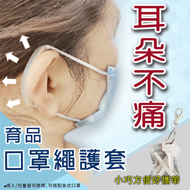 育品 口罩繩減壓護套 耳朵不疼痛 台灣製防勒護耳矽膠