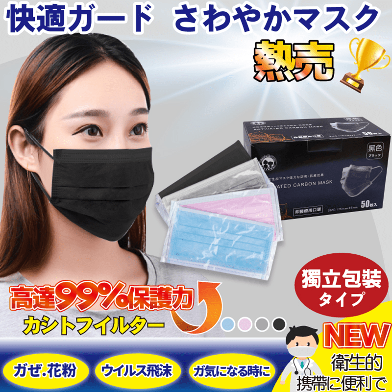 非醫用 四層活性碳防護清淨口罩