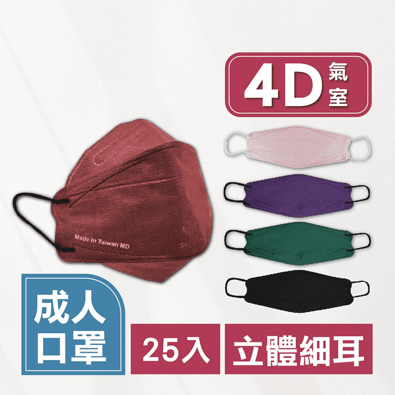 【淨新】4D立體醫療口罩 成人口罩 魚型口罩 立體口罩 醫用口罩(25片/盒)