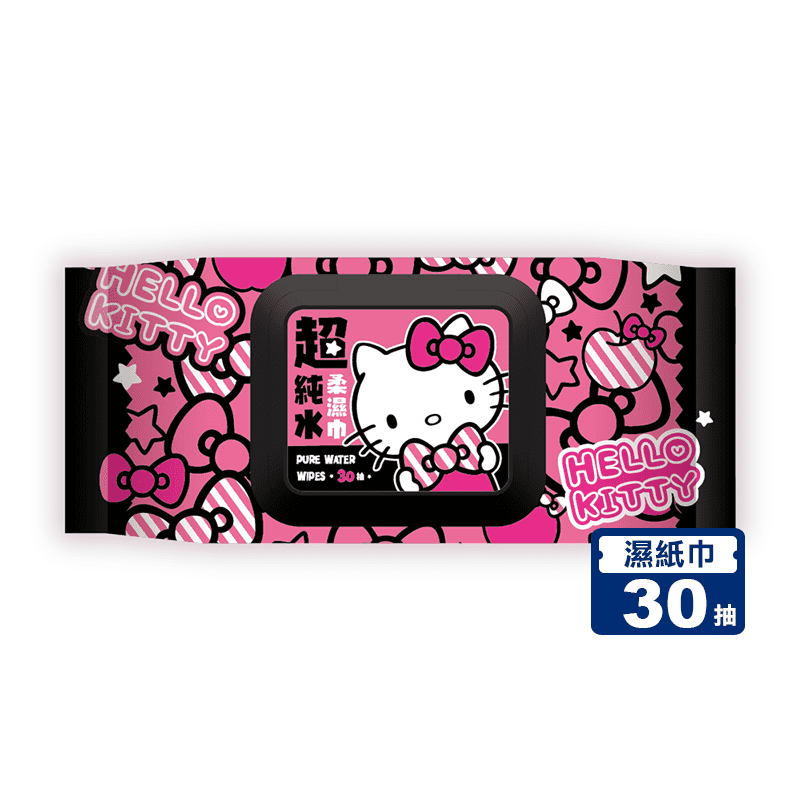Hello Kitty 凱蒂貓 超純水有蓋濕紙巾30抽