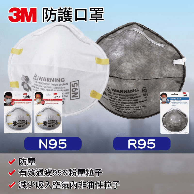 【3M】N95(8210)、R95(8247)口罩