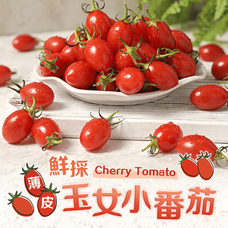 【享吃鮮果】鮮採薄皮玉女小番茄1200g (一箱2盒)
