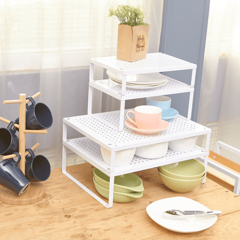 台灣製可堆疊櫥櫃收納置物架(小款/大款) 廚房收納/廚房鍋具架