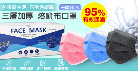 加厚熔噴布三層防護口罩