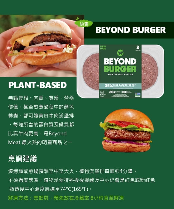 【Beyond meat】美國未來漢堡排(227g/盒) 純素植物肉 植物蛋白