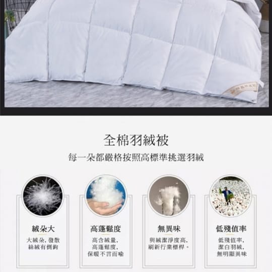 95% 天然保暖羽絨被