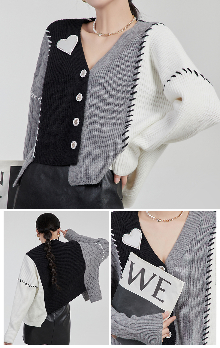 韓版不規則愛心設計感毛衣