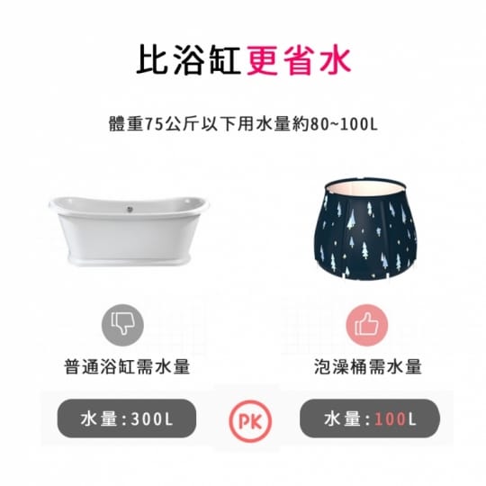大容量摺疊快拆耐磨泡澡桶浴盆