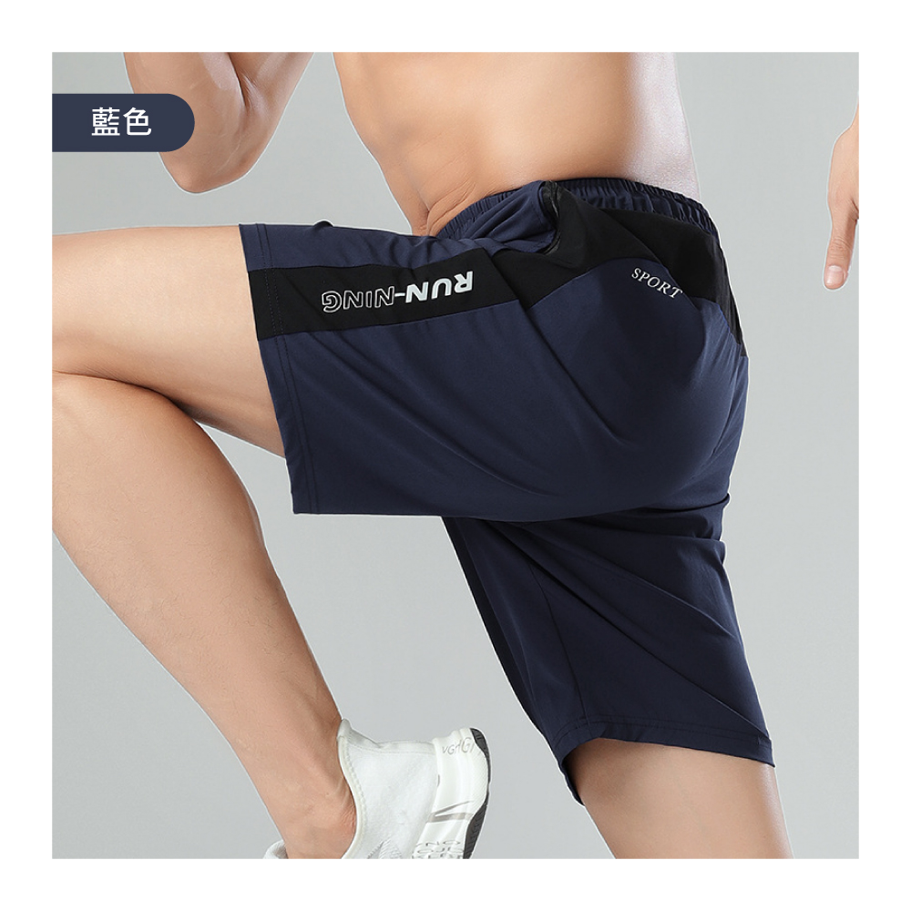 XL-4XL 輕量科技鬆緊腰慢跑速乾運動短褲 三色可選