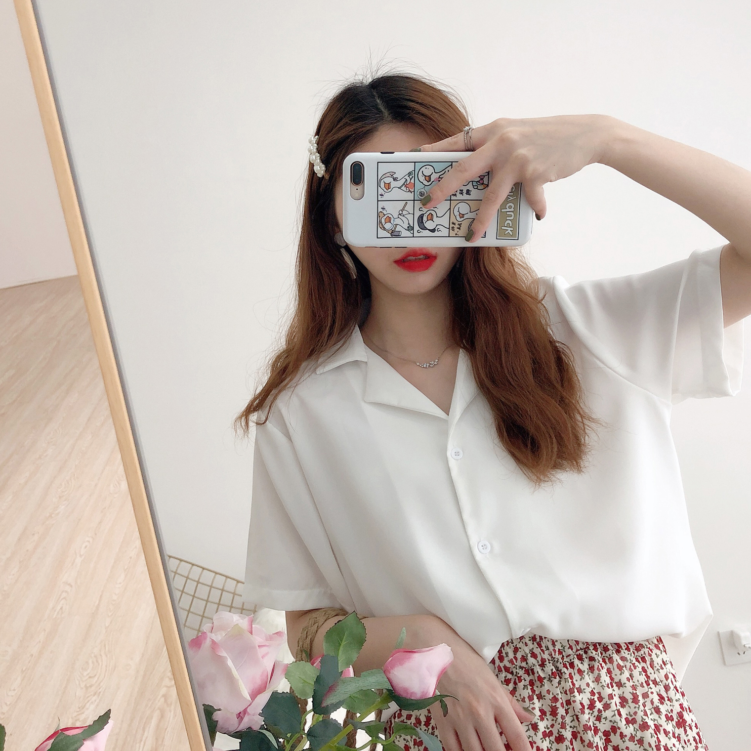 韓色系13色雪紡西裝領短袖襯衫 雪紡襯衫 雪紡上衣