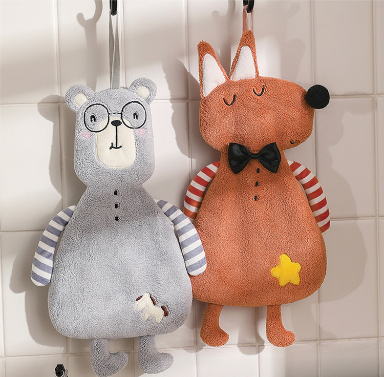 【星紅織品】可愛森林動物珊瑚絨擦手巾