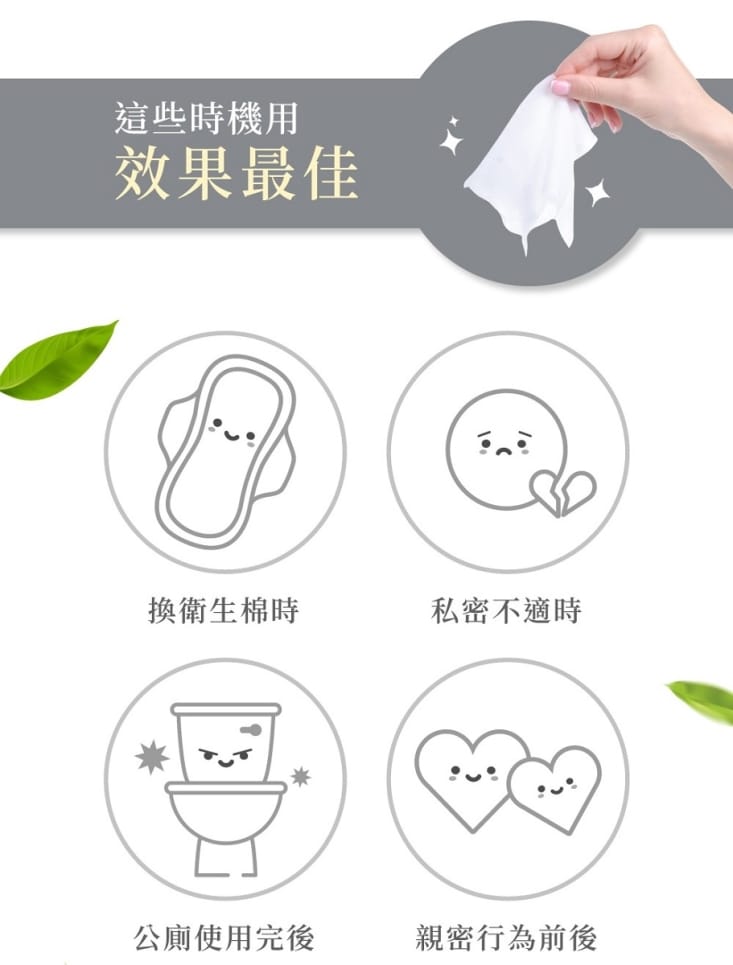 【Relove】30秒私密肌弱酸清潔濕紙巾(60片/入) 旅行單片裝 可溶水