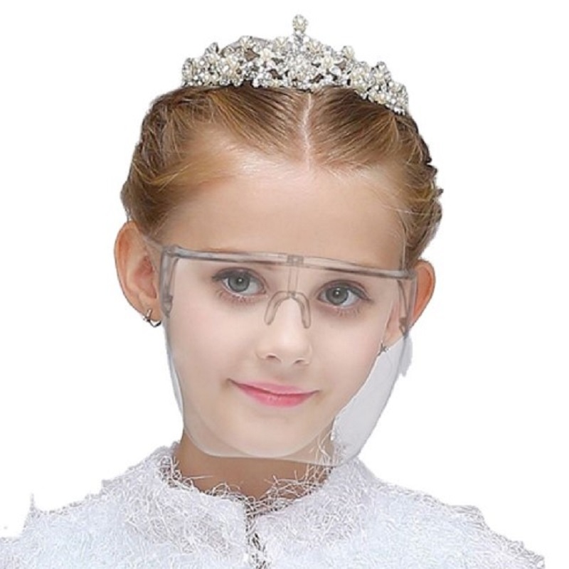       【小魚嚴選】防疫必備眼鏡型防飛沫面罩大人兒童款任選(8入)