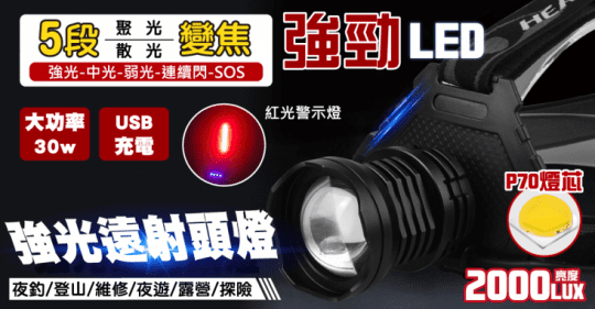 【Lestar】大功率 P70 LED 高亮級頭燈