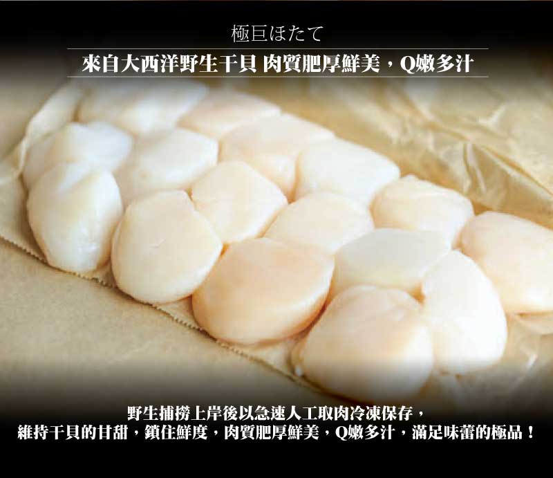 【小川漁屋】野生北海大干貝 (500g±10%/包/10~13顆)