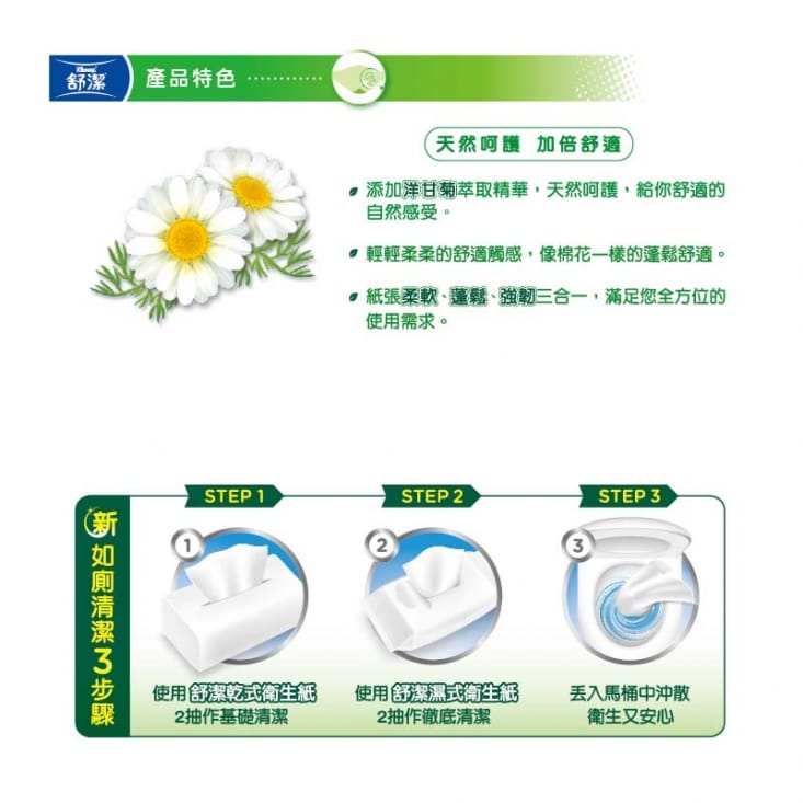 【Kleenex 舒潔】特級舒適潔淨抽取衛生紙-洋甘菊 88抽x8包x8串/箱