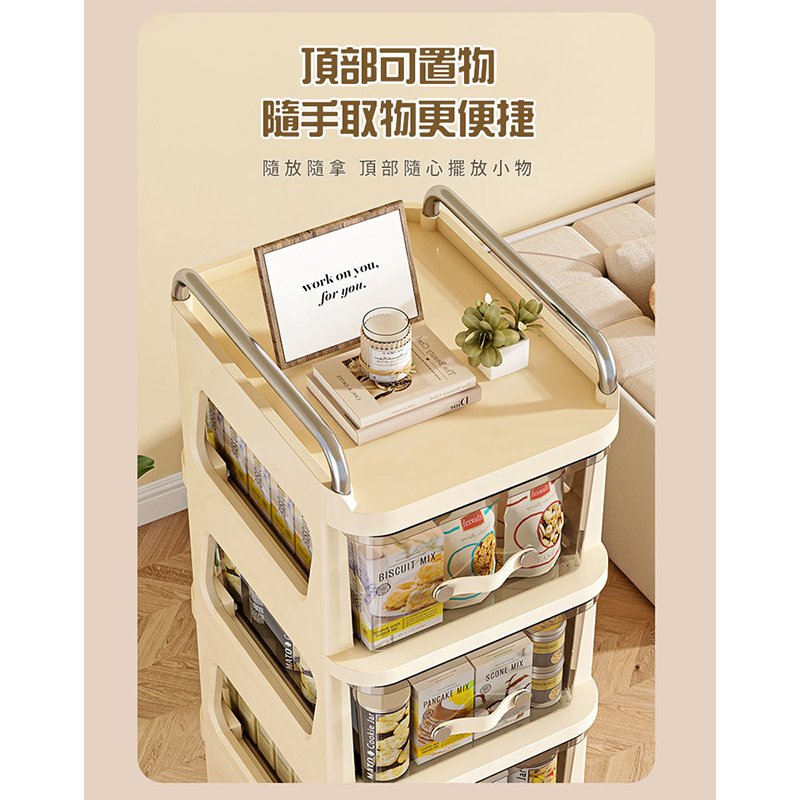 30面寬五層附輪抽屜收納櫃(收納櫃 置物櫃 推車)