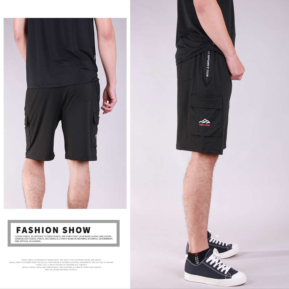機能彈性多口袋透氣五分短褲 工裝褲 工作褲 短褲 M-2XL