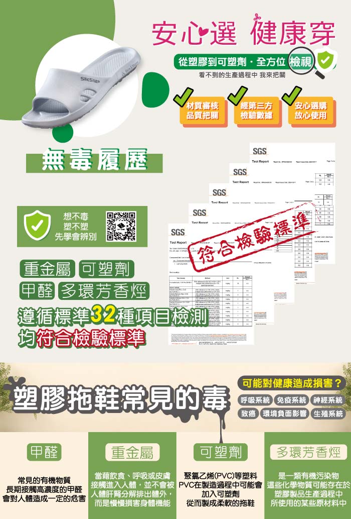 【維諾妮卡】台灣製 SilicStep 矽晶減塑類氣墊家居拖鞋 ISO認證
