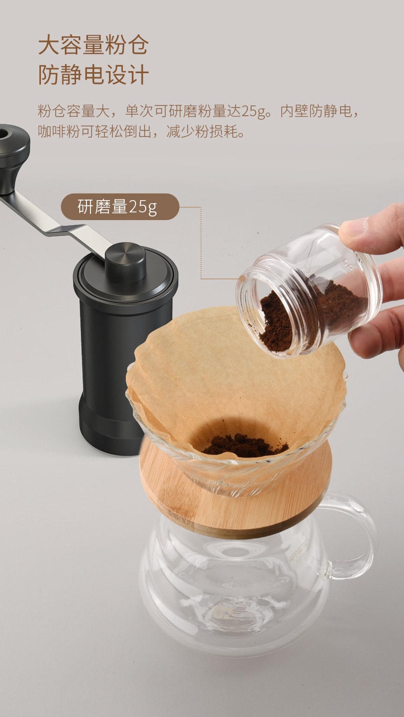 便攜式手搖咖啡磨豆機 手動研磨機(KMDJ-D)