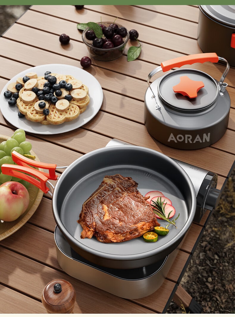 【奧然Aoran】便攜露營野炊戶外用鍋具／水壺 野外野營鍋具