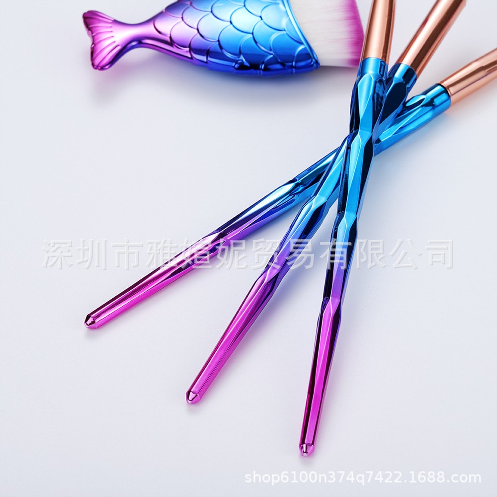 鑽石美人魚尾刷具 美人魚尾化妝刷 (8支／組)
