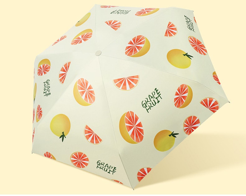 迷你便攜帶晴雨兩用 水果圖案造型五折防曬傘 黑膠折疊傘 附膠囊傘盒