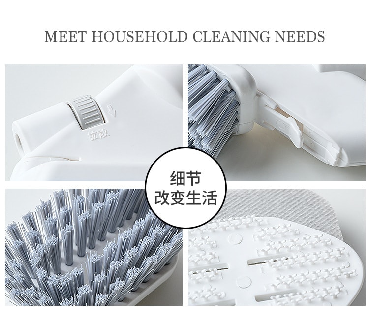 居家清潔必備 多功能可噴水清潔5件組(手柄+玻璃刮+清潔刷+海綿擦+隙縫刷)