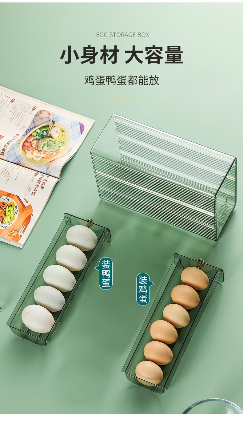 【晟樂居】輕奢風高透雞蛋收納盒 抽屜式雞蛋收納盒 (3層／組)