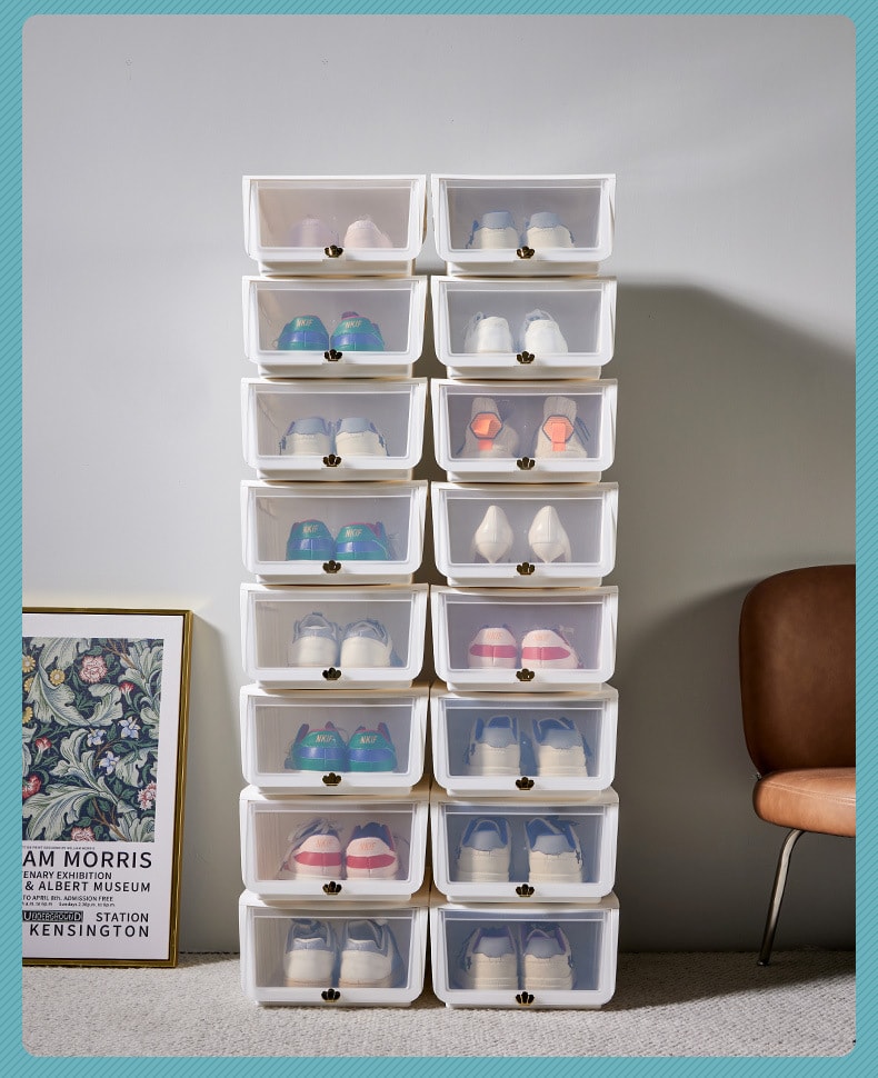 翻蓋式可多層疊加鞋子收納盒 收納鞋盒