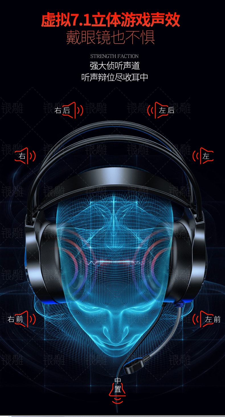 【銀雕】頭戴式電腦有線耳機 頭戴式電競耳機 Q7